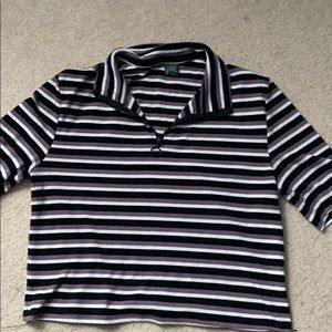 Black, purple, and white top 🖤💜🤍